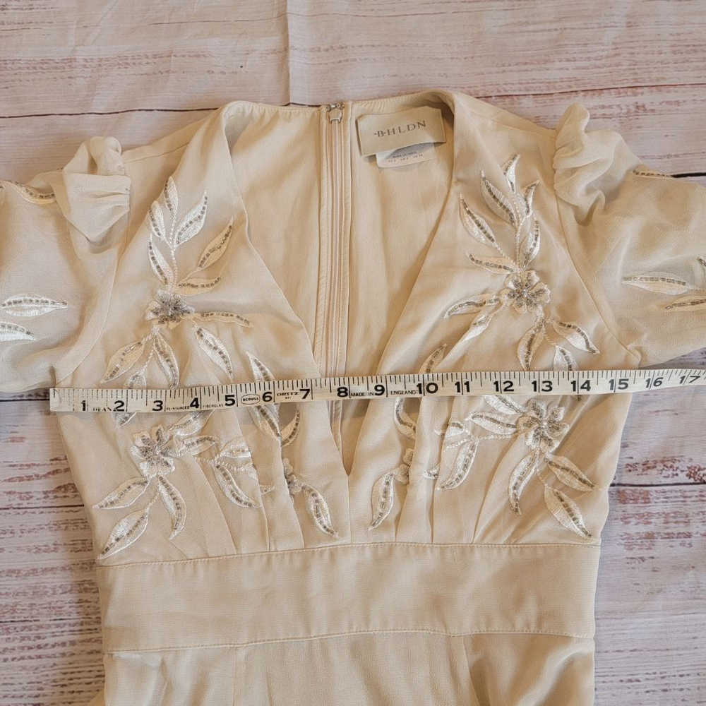 BHLDN Anthropologie Belize Embroidered A-Line Long Sleeve V-Neck Gown Size 2 NWT - Picture 9 of 12